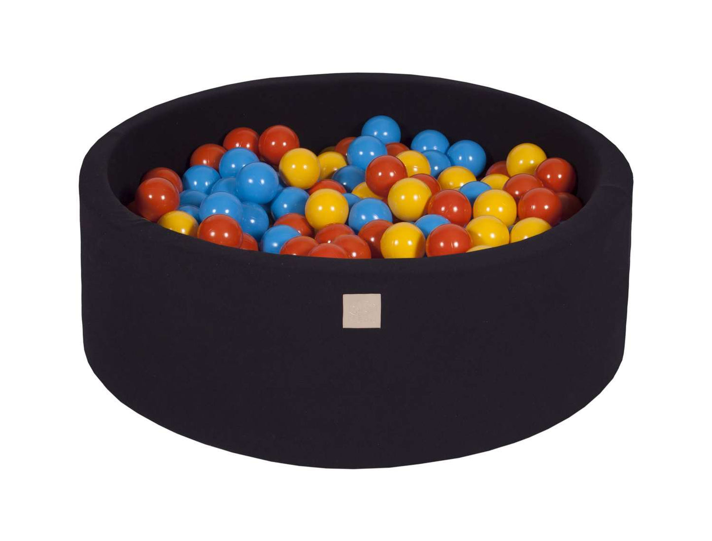 Ballenbak KATOEN Zwart - 90x30 incl. 200 ballen - Geel, Oranje, Blauw