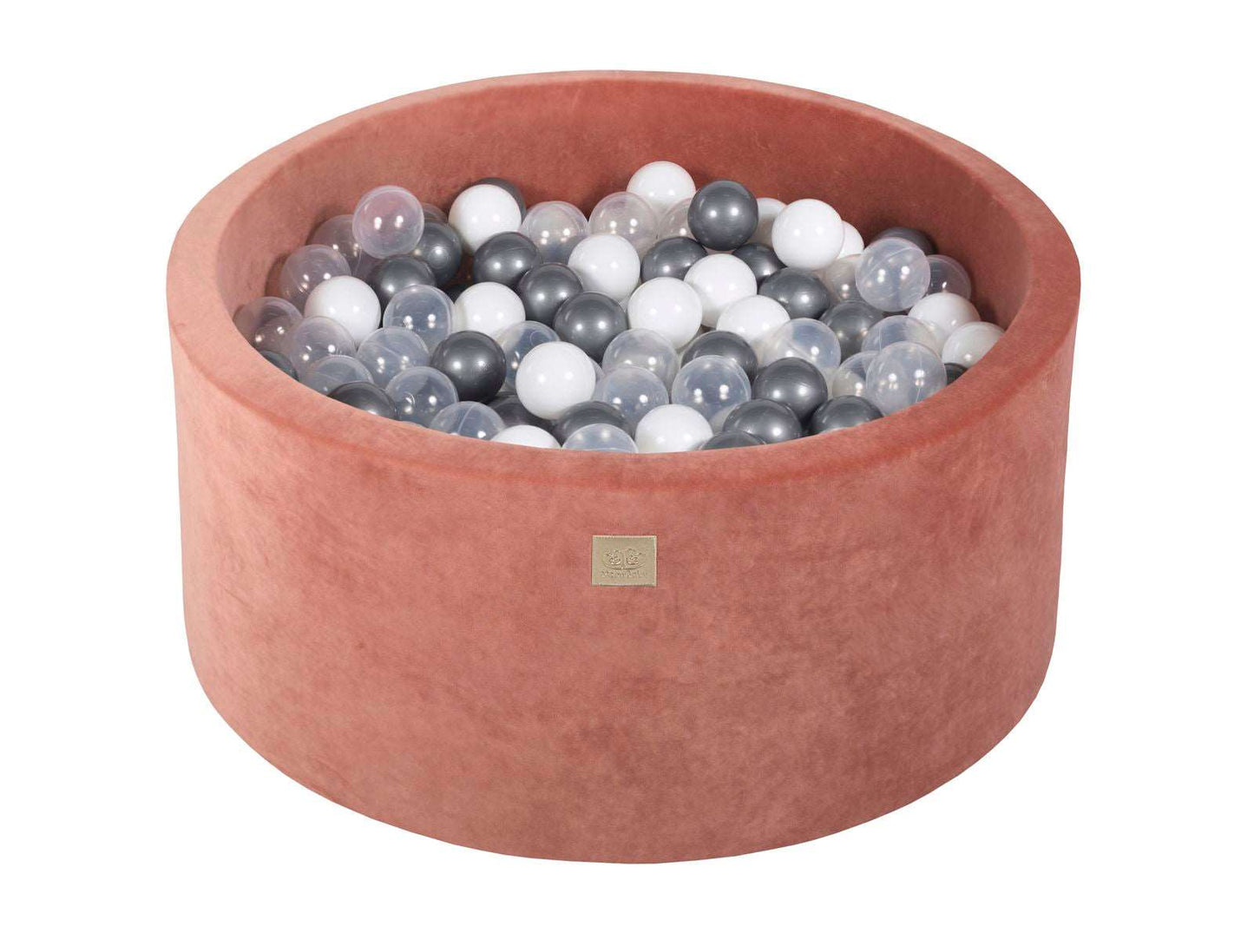 Ballenbak VELVET Marsala Rood - 90x40 incl. 300 ballen - Zilver, Wit, Transparant
