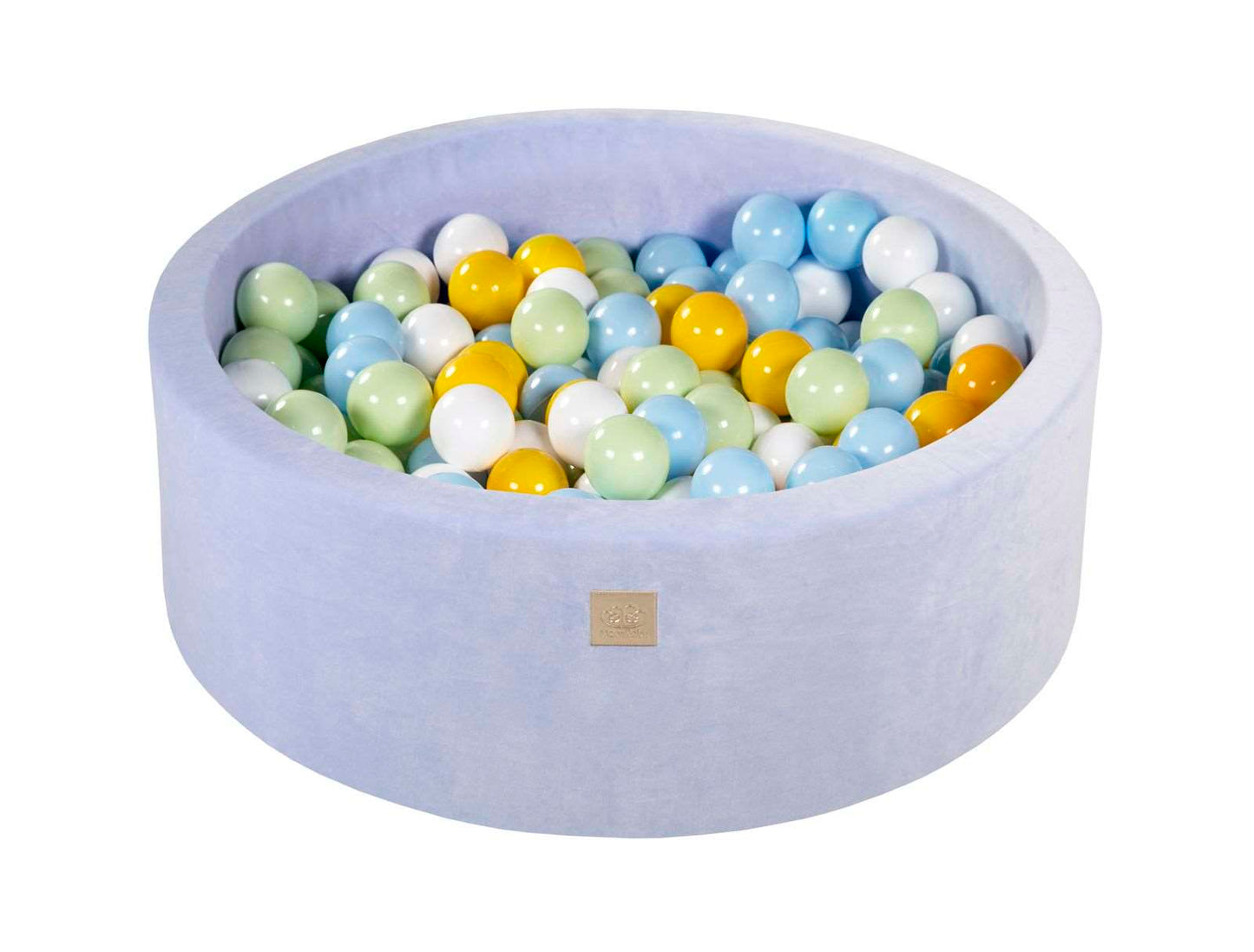 Ballenbak VELVET Baby Blauw - 90x30 incl. 200 ballen - Licht Groen, Baby Blauw, Wit, Geel