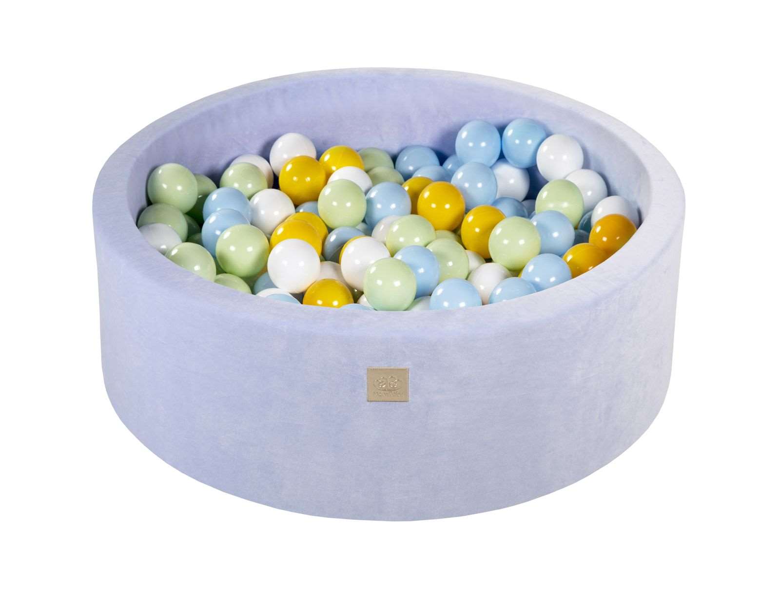 Ballenbak VELVET Baby Blauw - 90x30 incl. 200 ballen - Licht Groen, Baby Blauw, Wit, Geel