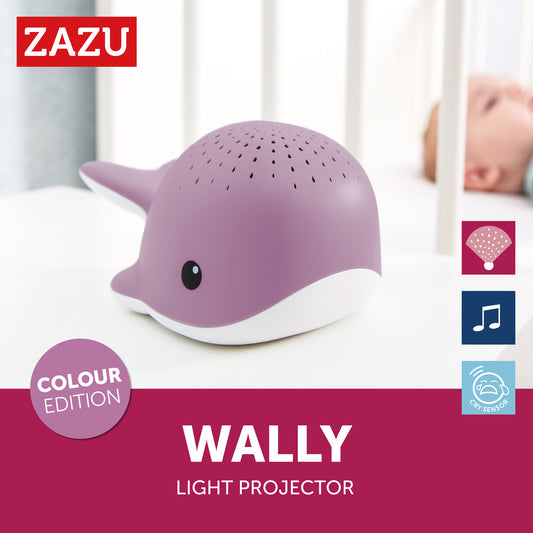 Zazu slaapprojector Wally de walvis — Paars