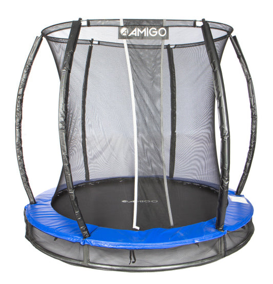 AMIGO - inground trampoline Deluxe met veiligheidsnet 244 cm blauw