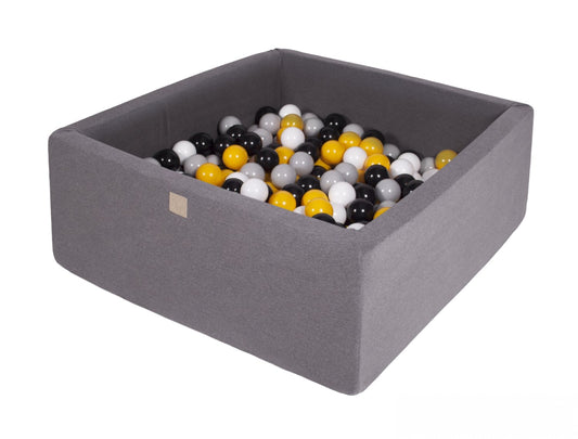 Vierkante Ballenbak incl. 400 ballen - 110x110x40 cm - Donker Grijs - Zelf samenstellen