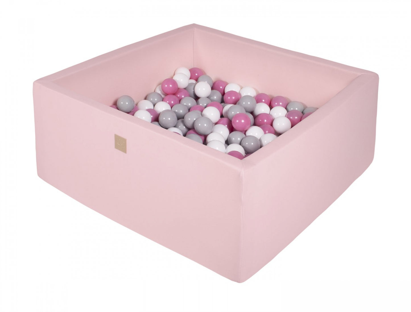 Vierkante Ballenbak incl. 400 ballen - 110x110x40 cm - Roze - Grijs, Wit, Donker Roze