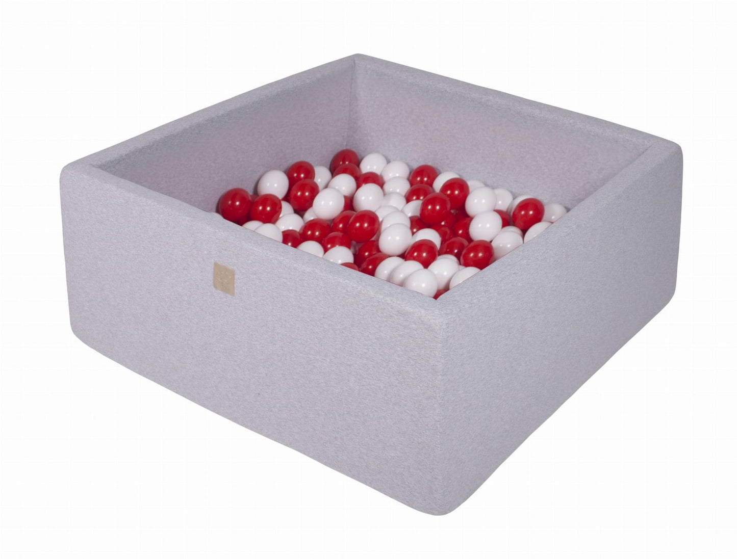 Vierkante Ballenbak incl. 200 ballen - 90x90x40 cm - Licht Grijs - Wit, Rood