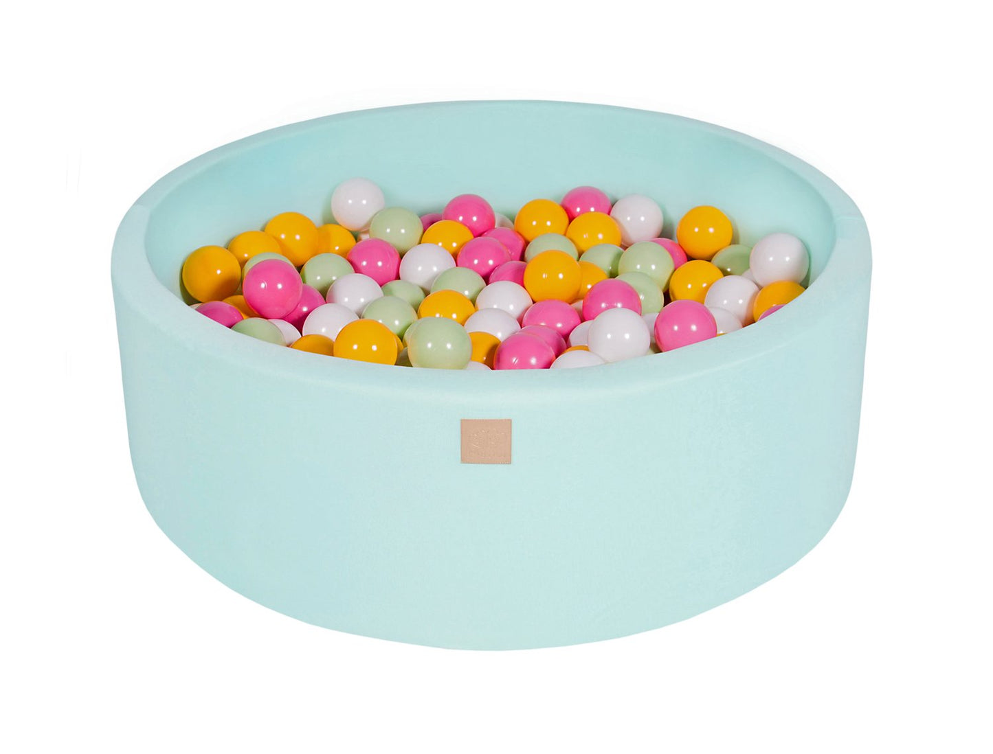 Ballenbak KATOEN Mint - 90x30 incl. 200 ballen - Wit, Licht Groen, Licht Roze, Geel