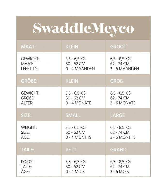 MEYCO - SWADDLE - WIT - 4-6 MAAND